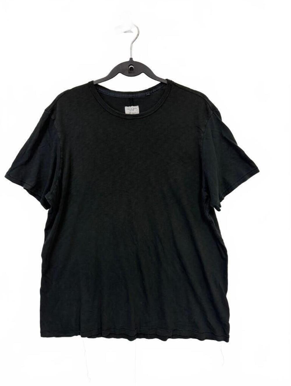Rag & Bone Men’s Large Washed Black Cotton T-Shirt Faded Crewneck Tee